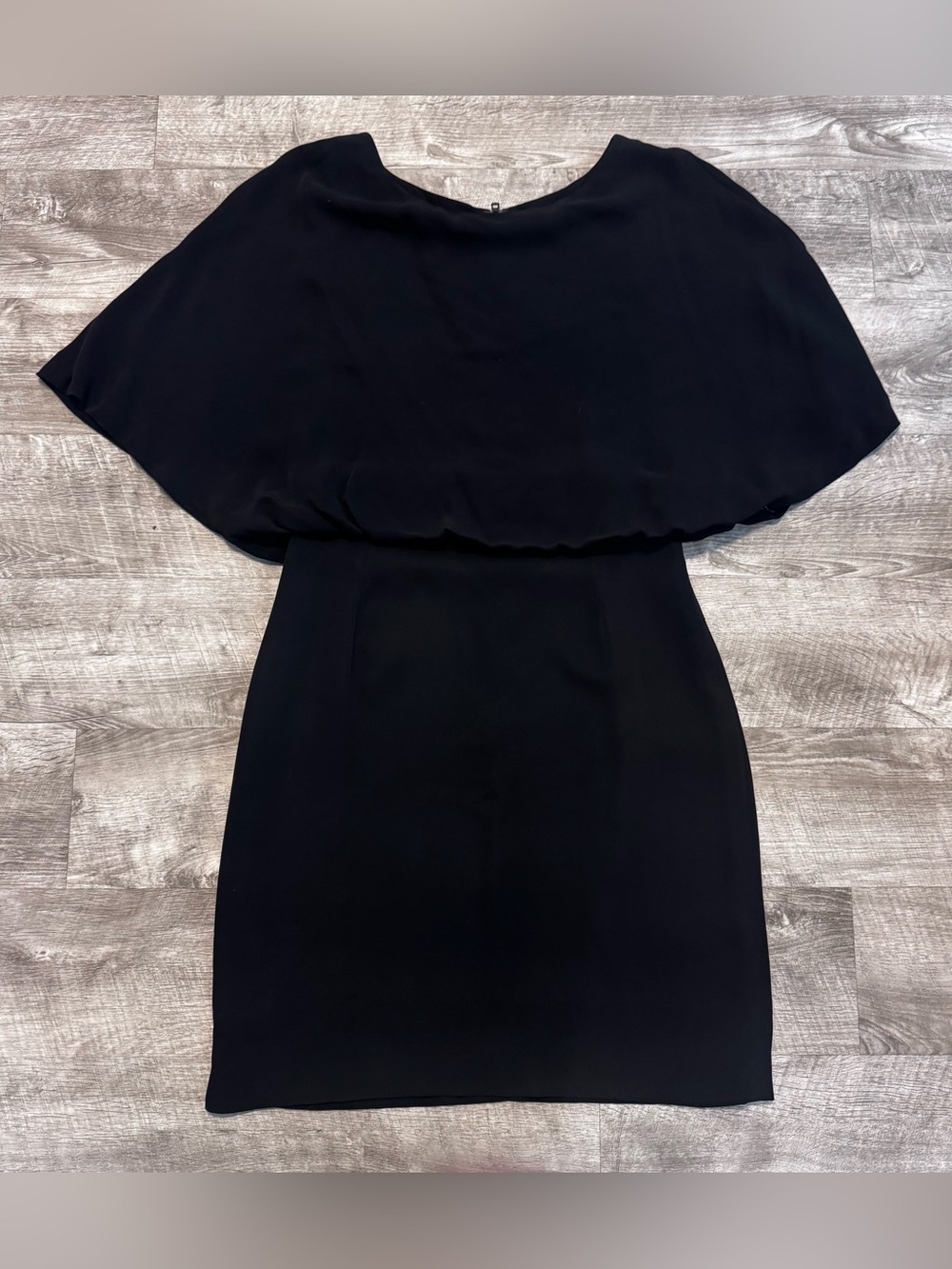 Sandro NWOT Black Cape Sheath Dress Wide Neck Zip Closure Womens Sz. 3 (US 8)